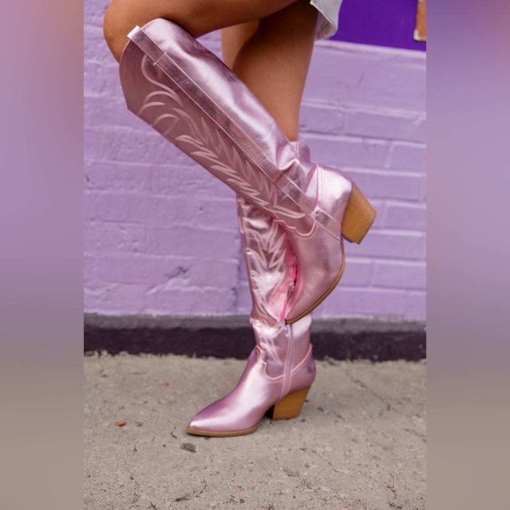 Stylish Pink Knee-High Boots
